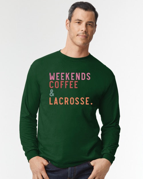 Panthers Weekends, Coffee & Lacrosse Long Sleeve T-Shirt